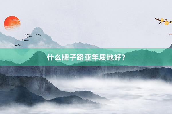 什么牌子路亚竿质地好?